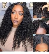 Yavida U Part Human Hair Wig Curly U Part Wig 100% Brazilian Virgin Human Hair Wig Glueless U Par...