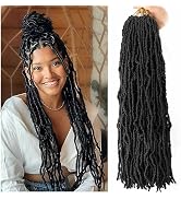 7 Packs Crochet Faux Locs Hair 24 Inch Curly Wavy Goddess Locs Braids for Natural Butterfly Soft ...