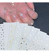 Stars Nail Art Stickers Decals 6Sheets Nail Art Supplies 3D Self-Adhesive Nail Art Decoration Sta...