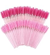 200 Disposable Eyelash Brush Mascara Wands Spoolies for Eye Lashes Extension Eyebrow Purple Pink ...