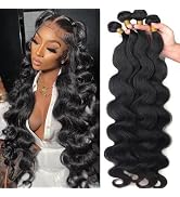 Katspon 12A Human Hair Bundles 24 26 28 30 Inch Body Wave Bundles Human Hair 100% Unprocessed Bra...