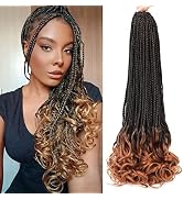 Anemoi Goddess Box Braids Crochet Hair for Black Women 22 Inch 7 Packs Ombre French Curl Crochet ...