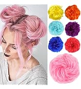 Kediciz Messy Bun Hair Piece Fake Hair Buns Scrunchies Extensions Synthetic 35g Thick Updo Hairpi...