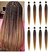 Pre Stretched Braiding Hair 24 Inch - 8 Packs Prestretched Braiding Hair For Box Braids Crochet H...