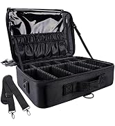 gzcz Large Capacity Travel Makeup Train Case 16.5 Inches Professional Makeup Cosmetic Case Portab...