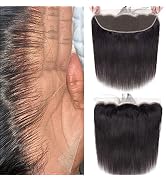 Lace Frontal Closure Straight Frontal Human Hair 13x4 Ear to Ear HD Lace Frontal with Pre Plucked...