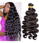 10A Brazilian Long Body Wave Human Hair 3 Bundles 36 38 40 inch Msgem Body Wave Virgin Human Hair...