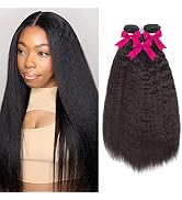 Kerriana Kinky Straight Bundles, 20 22 24 Inch Human Hair Bundles 100% Unprocessed Brazilian 3 bu...