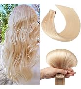 ShowJarlly Tape in Hair Extensions Human Hair Remy Tape Hair Extensions Real Human Hair 18 Inch S...