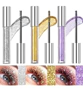 Bekoeen 3PCS Glitter Mascara Eyeshadow,Lengthening Volumizing Colorful Mascara,Sparkling Diamonds...