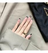 French Tip Press On Nails Short Fake Nails, Square Full Cover Acrylic Gel Nails, Reusable False N...
