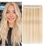 Benehair Clip in Hair Extensions Real Human Hair Bayalage Blonde Highlights 3/4 Full Head 5 Clips...