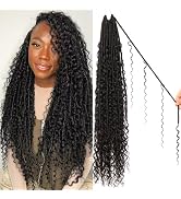 8 Packs Goddess Faux Locs Crochet Hair-30 Inch Boho Soft Locs Crochet Hair for Black Women (#1B, ...
