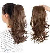 KAVSORAPI 16 Inch Curly Ponytail Hair Extension - Drawstring Synthetic Hairpiece for Women & Girl...