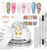 MIZHSE 100g Solid Builder Gel for Nails, Large Capacity Clear Hard Gel for Nails 3D Sculpting Gel...
