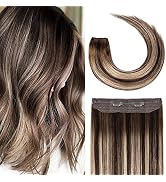 Wire Hair Extensions, 18inch 80g Ombre Chocolate Brown with Honey Blonde Wire Hair Extensions Hum...