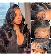 GOMOST 28 Inch Body Wave Lace Front Wigs Human Hair 13x4 HD Transparent Lace Front Wigs Human Hai...