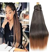 Pre Stretched Braiding Hair 30 Inch 8 Packs Prestretched Braiding Hair Long Mixed Colored Two Ton...