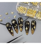 Gold Star Nail Charms Metal Mixed Star Design Nail Decorations Shiny Star Nail Art Charms Nail Su...