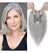 REECHO Hair Toppers for Women Real Human Hair, 10 inch Women Hair Toppers for Thinning Hair, 100 ...