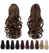 SYXLCYGG Brown Ponytail Clip,Hair Claw Ponytail Extension 16