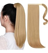 Wrap Around Ponytail ,Ponytails Extensions Blonde Straight 18