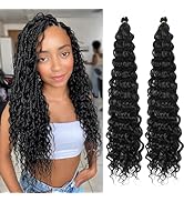 BILEAF Ocean Wave Braiding Hair Curly Braiding Hair 30 Inch 2 Packs Thick Curly Crochet Hair for ...