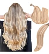 DIYOMO I Tip Hair Extensions - Human Hair, 16/22 Light Blonde Highlighted Bleach Blonde 22 Inch I...