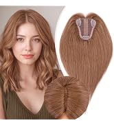 Rich Choices Hair Toppers for Women Real Human Hair 150% Density Clip in Silk Base No Bangs 100% ...