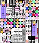 YEVYO Acrylic Nail Kit, Nail Kit for Beginners with Everything, 24 Colors Glitter Acrylic Powder ...