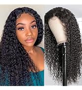 YMSGIRL Jerry Curly Lace Front Wig Human Hair Curly Wigs For Black Women 6x6 HD Lace Closure Wigs...