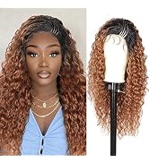 Brinbea 26” Pre Braided Lace Front Wigs with Baby Hair for Women Side Parted Wave Curly Synthetic...