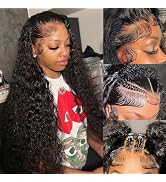 Simeider 28 Inch Deep Wave Lace Front Wigs Human Hair Pre Plucked 200 Density Glueless Wigs Human...