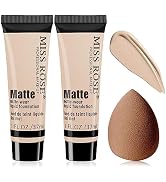2 Pcs Matte Oil Control Foundation, Full Coverage Foundation Liquid Concealer Contour, Durable Fl...