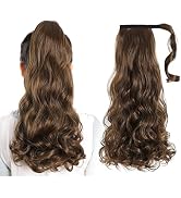 Brown Ponytail Hair Extensions,HSPJHTM Ponytail Extension 20