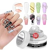 MIZHSE Clear Solid Builder Gel for Nails, Hard Gel for Nails Non-Sticky Nail Extension Builder Ge...