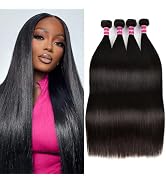 Straight Bundles Human Hair 4 Bundles Straight Human Hair 18 20 22 24 Inch 100% Unprocessed Brazi...