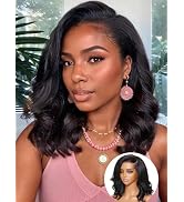 Julia Hair 10 Inch Light Yaki Loose Wave Bob Wig Put On and Go Glueless 13X4 HD Lace Front Short ...