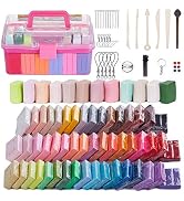 ifergoo Polymer Clay, Modeling Clay for Kids DIY Starter Kits, 62 Color Oven Baked Model Clay, No...