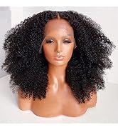 13x4 Lace Front Wigs Kinky Curly Human Hair Wigs for Black Women 16Inch Brazilian Virgin Hair Lac...