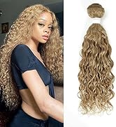 Brazilian Water Wave Bundles Honey Blond Human Hair Extensions Color 27 Hair Wave Wet and Wavy Bu...