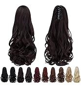 SYXLCYGG Brown Ponytail Clip,Hair Claw Ponytail Extension 16