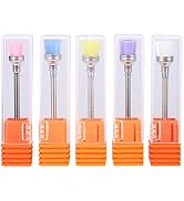 Dioche 5pcs Nail Polish Grind Drill Clean Brush, Nail Polish Clean Brush Head, Nail Drill Bit Set...