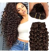 Curly Sew in Hair Extensions Real Human Hair Deep Wave Hand Tied Weft Hair Extensions Human Hair ...