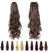 Brown Hair Clip In Ponytail,Fake Ponytails BLack Hair Extensions 20