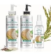 PureNaturis Rosemary Rice Water for Hair Growth Treatment Set & Repair System: Shampoo, Condition...