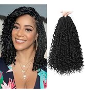 Yewell 9 Packs Goddess Box Braids Crochet Hair Boho Crochet Box Braids With Curly Ends Crochet Ha...