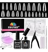 EBANKU Nail Tips and Glue Gel Kit, 6 in 1 Nail Glue Gel Upgraded Gel x Nail Kit with 440pcs Almon...