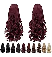 Burgundy Hair Ponytail Extension,Claw Clip Extensions 16