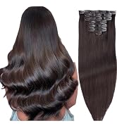 DIYOMO Seamless Hair Extensions - Real Human Hair,Human Hair Extensions Clip in Hair Extensions 1...